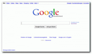 Screenshot Google - Quelle Wikimedia Commons - Datei:Google2011.png