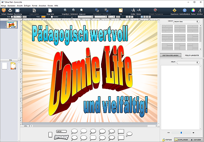Comic Life Einfache Software Zur Gestaltung Von Fotocomics Plakaten Portfolioseiten Www Fotopaed De Fotografie Und Padagogik Fotopadagogik